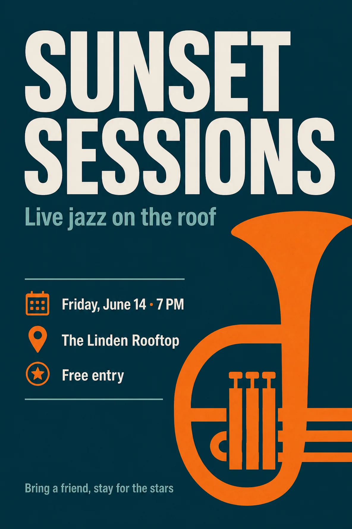 Rooftop jazz flyer
