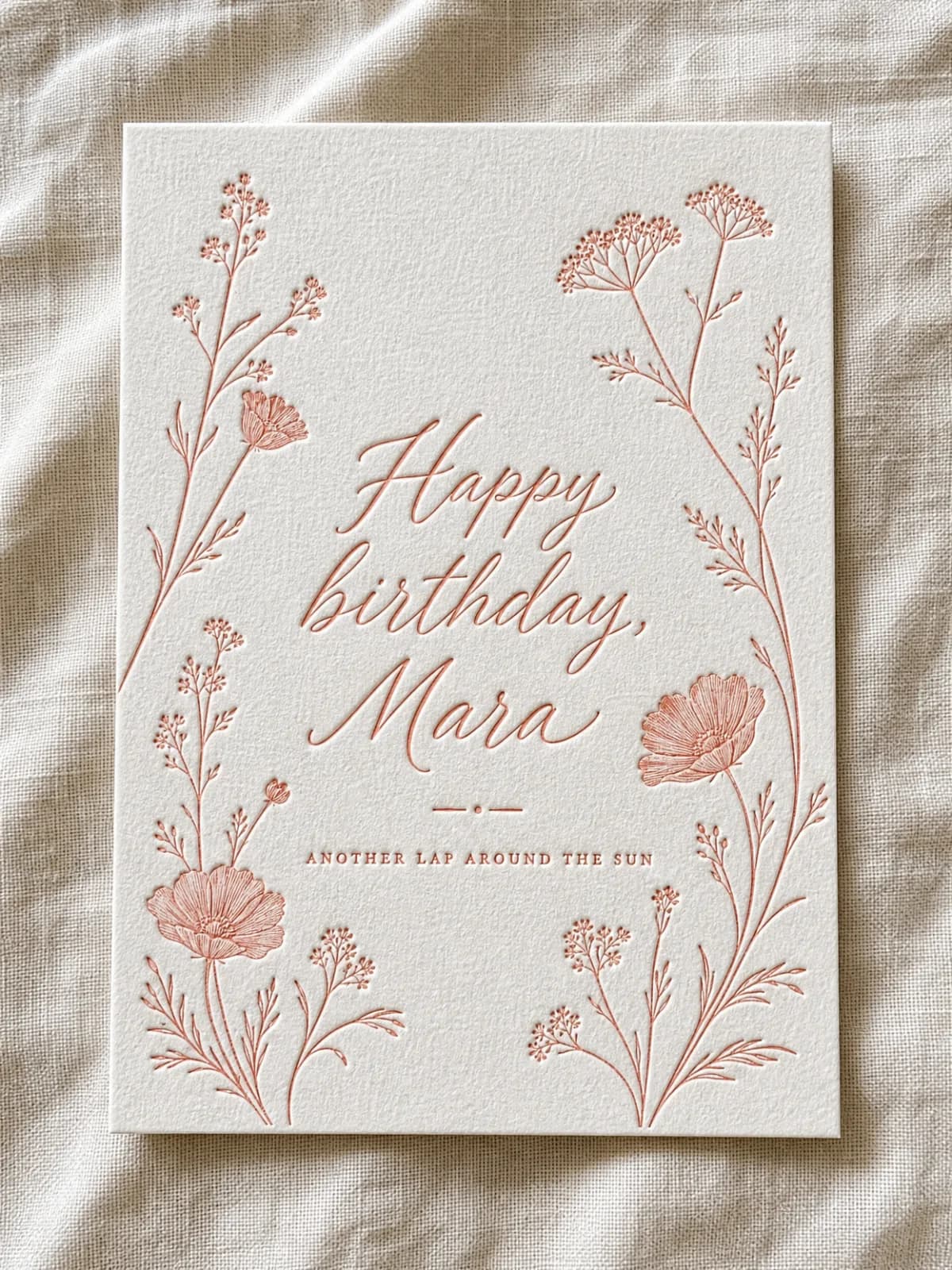 Letterpress birthday card