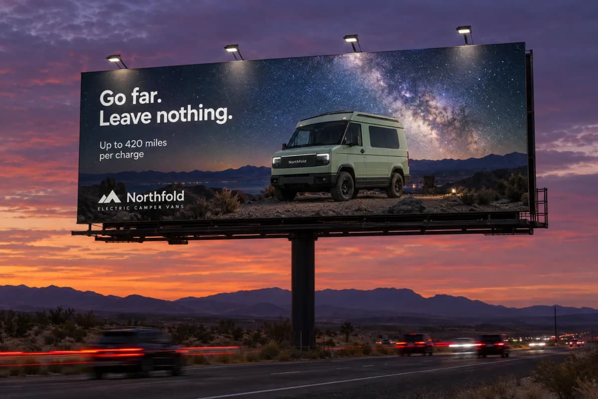 Desert highway billboard