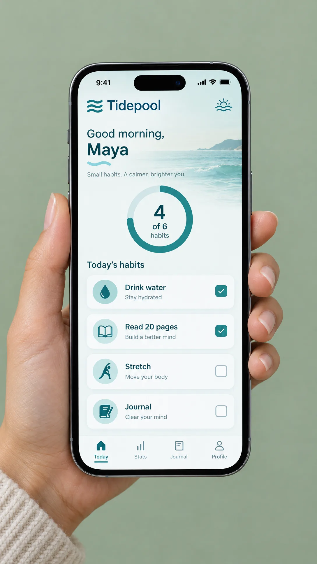 Habit app on a phone