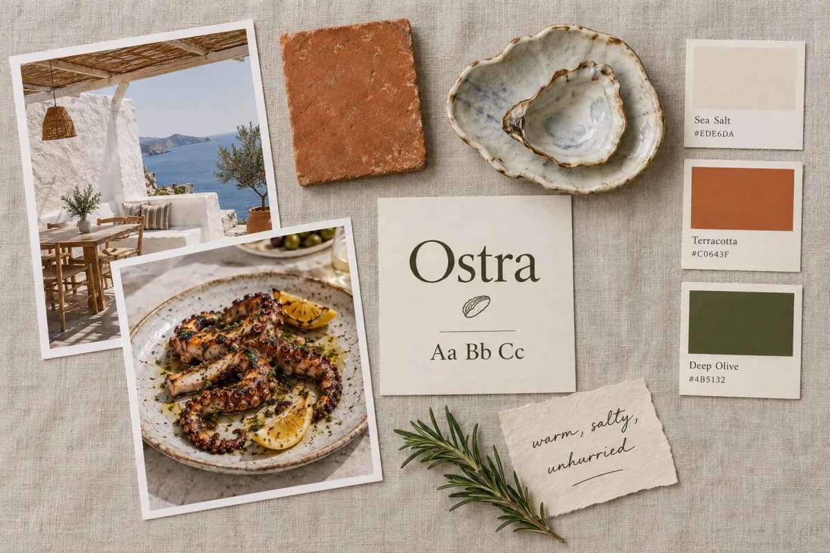 Restaurant brand mood board