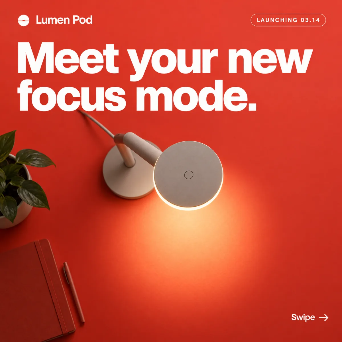 Desk lamp launch tile