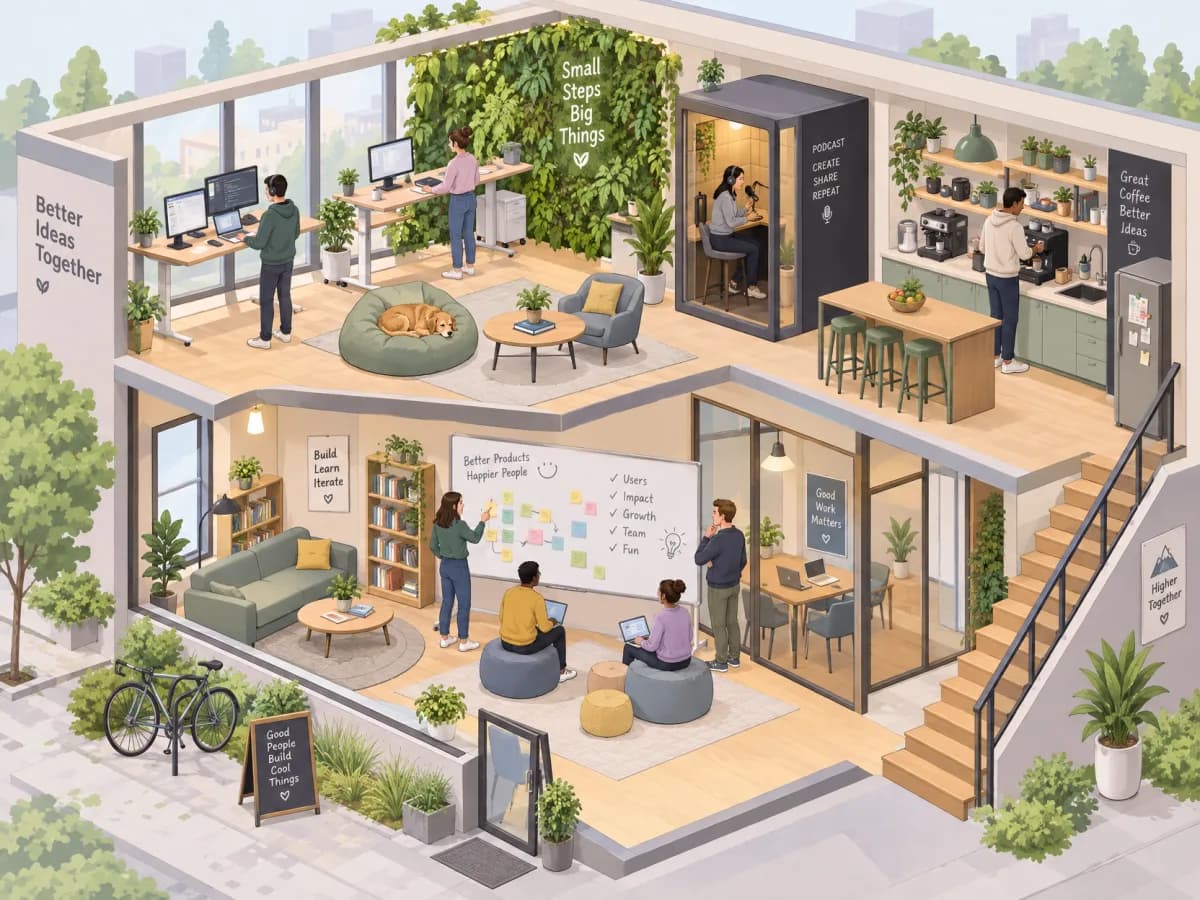 Isometric startup office
