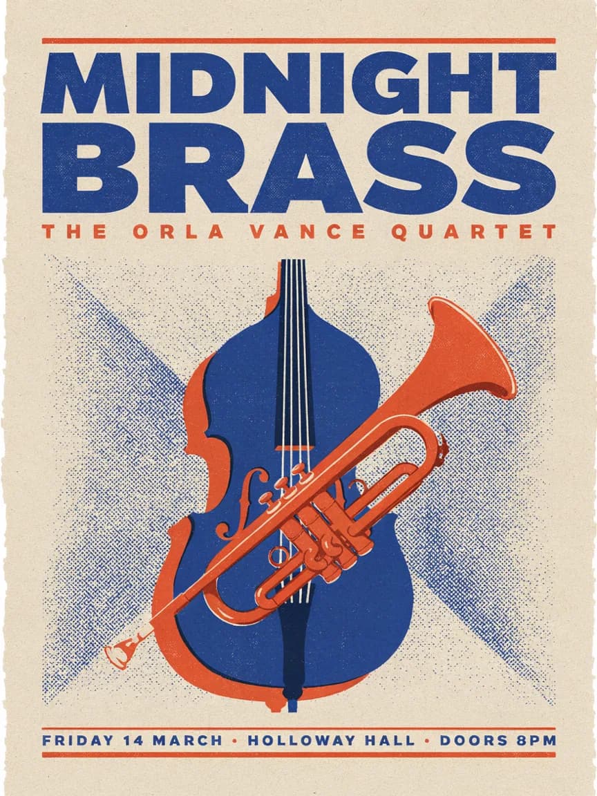 Screen-printed jazz poster