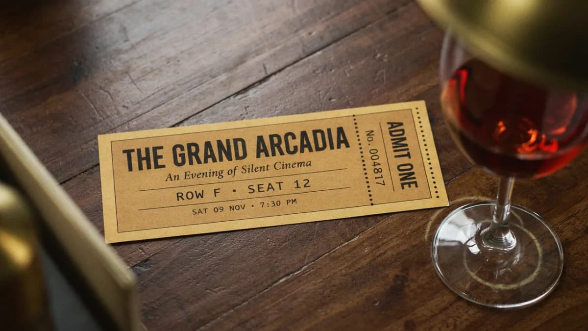 Retro cinema ticket