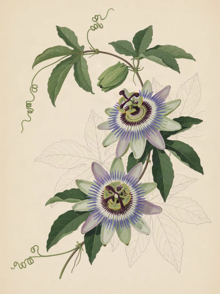 Passionflower botanical study