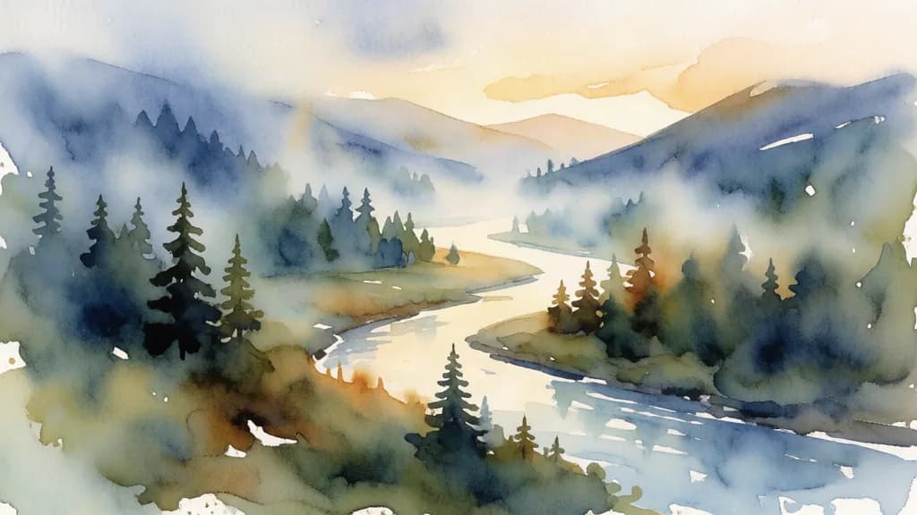 Misty alpine valley