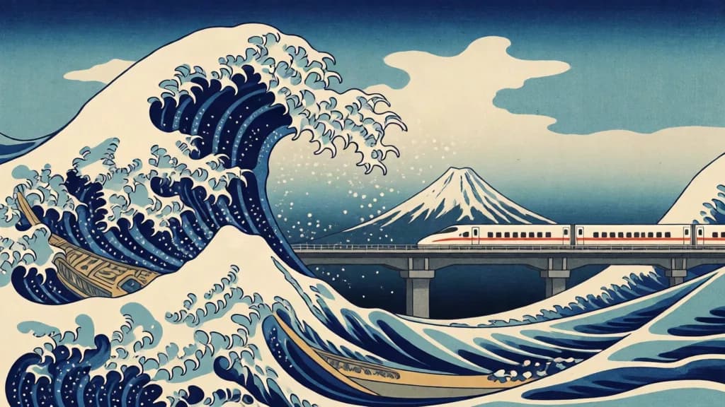 Wave and bullet train
