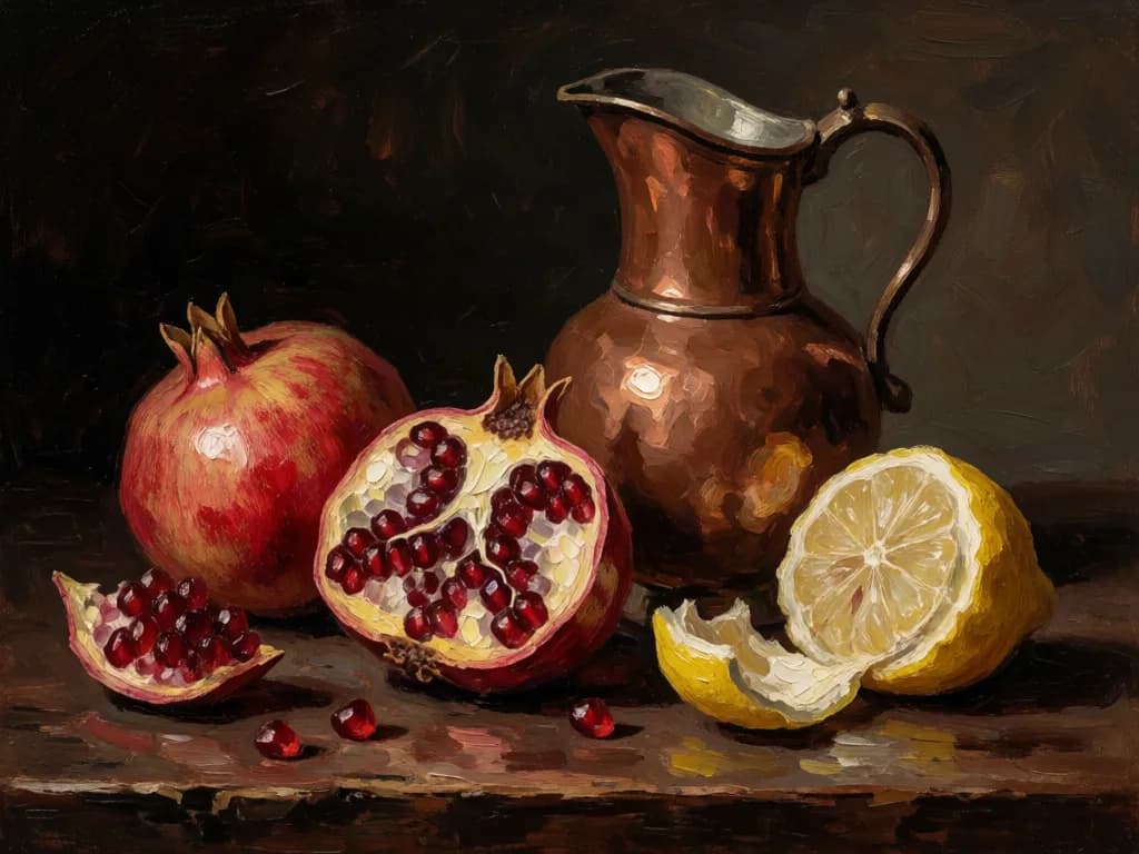 Pomegranate still life