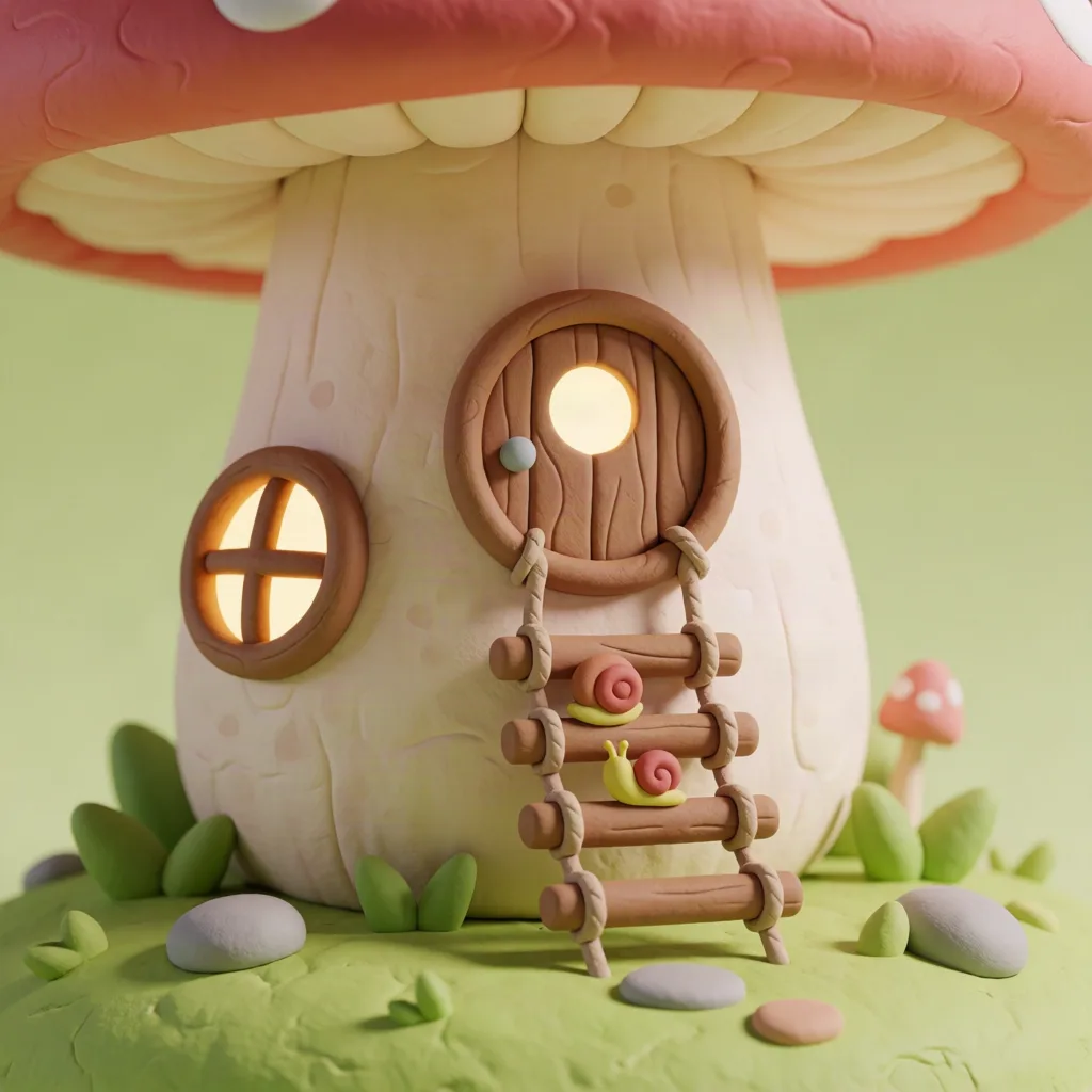 Clay mushroom house