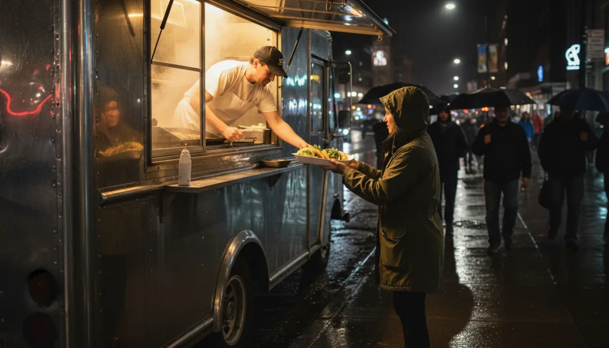 Food truck at night