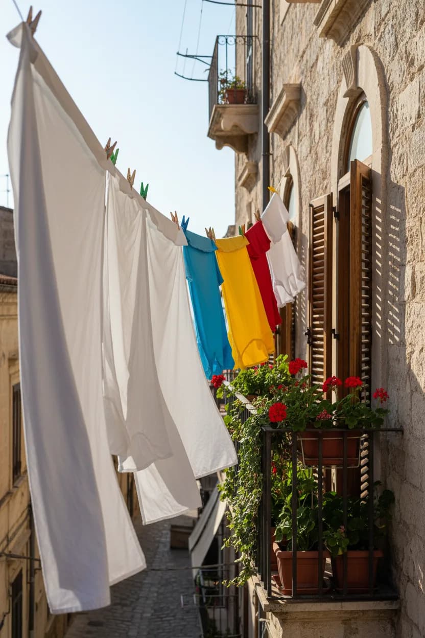 Laundry on a balcony