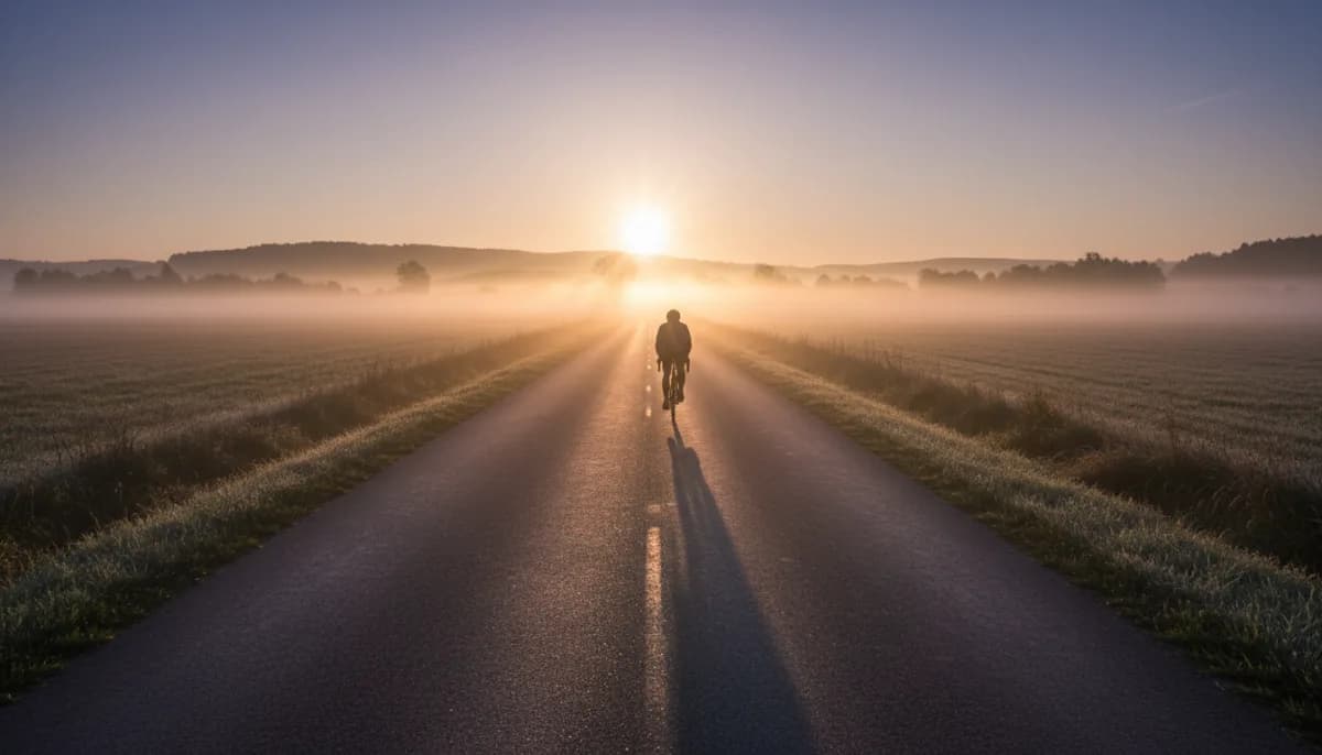 Cyclist at dawn