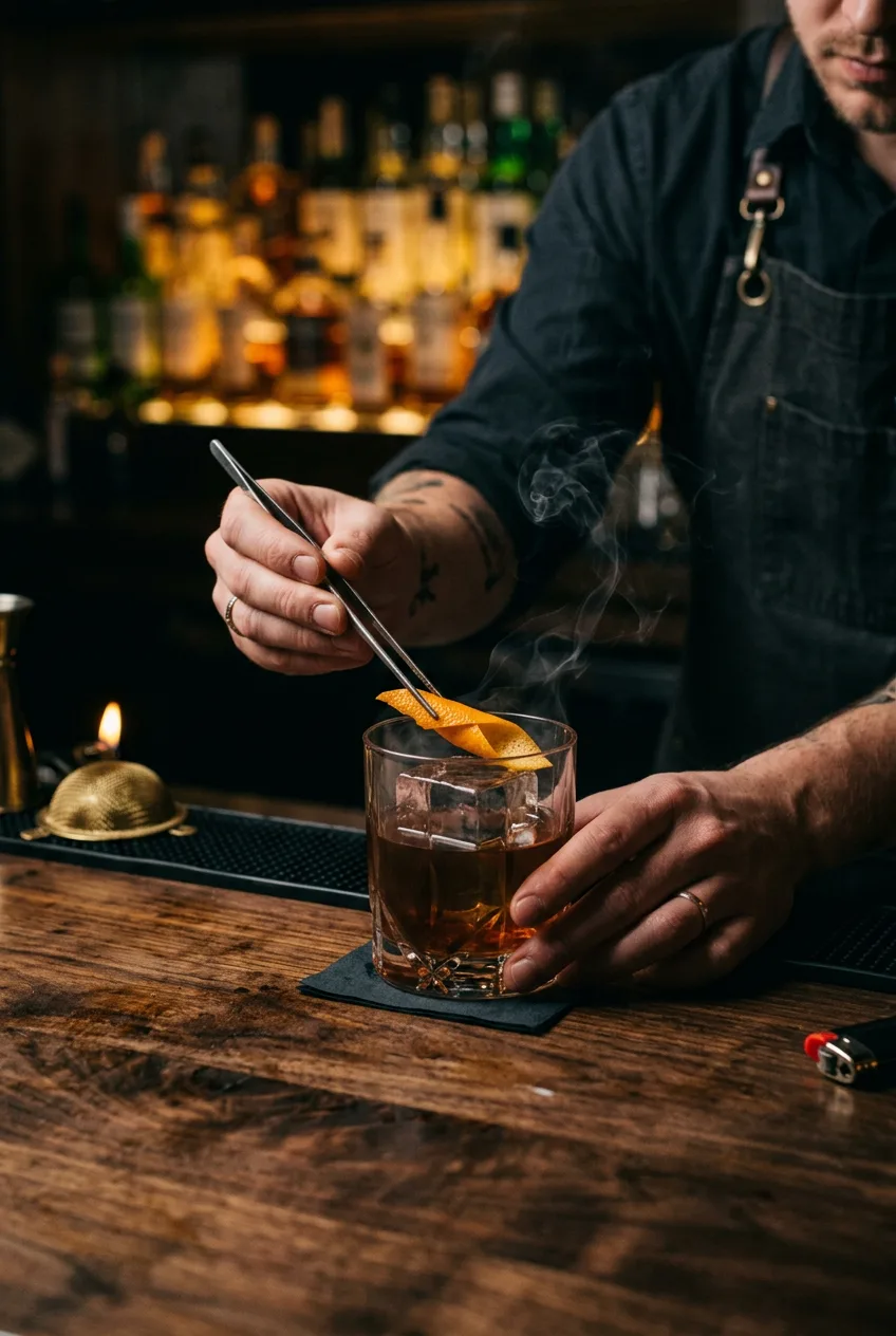 Smoked old fashioned