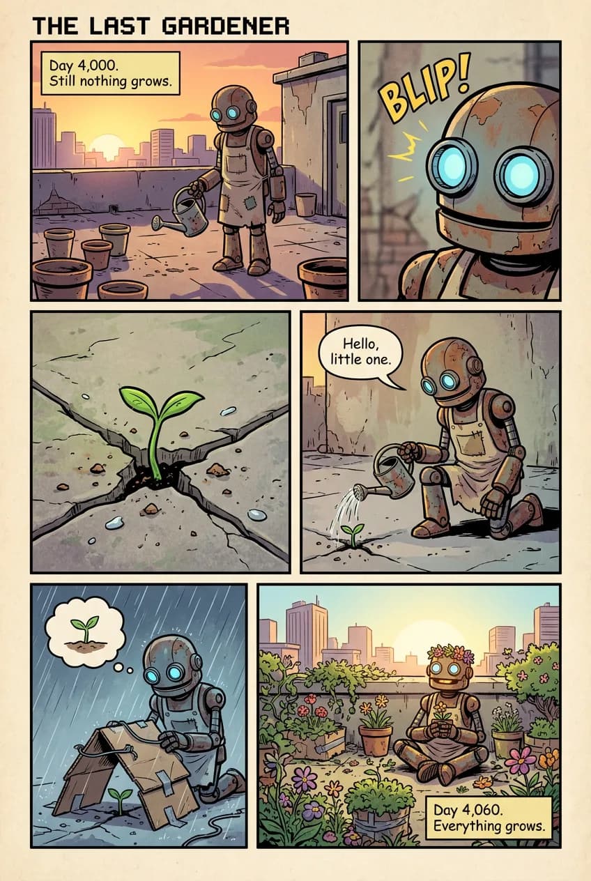 Robot gardener comic page