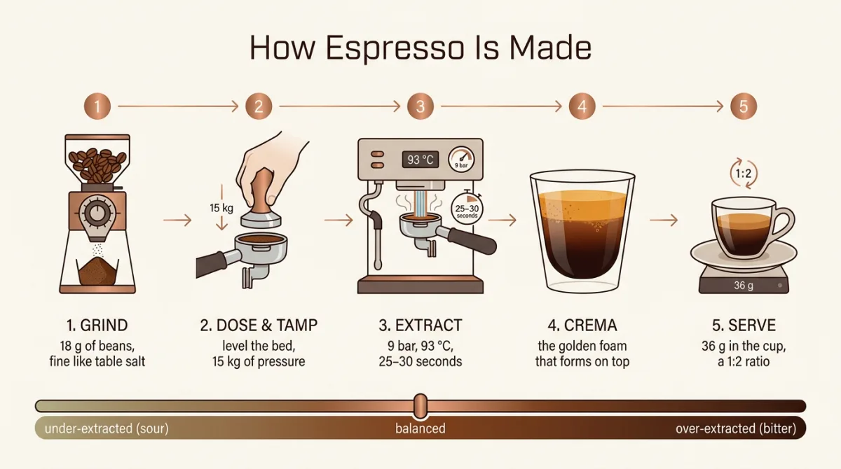 Espresso process infographic