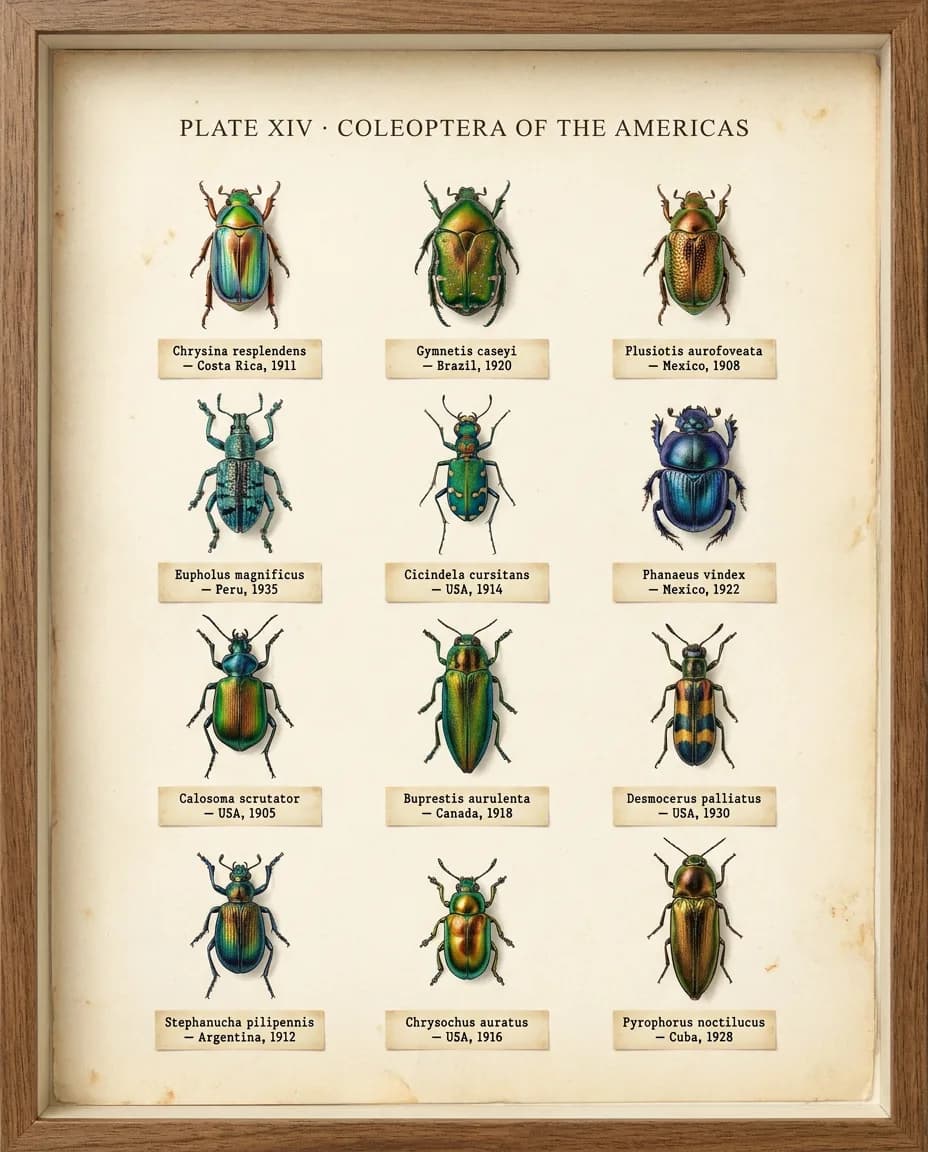 Beetle specimen plate