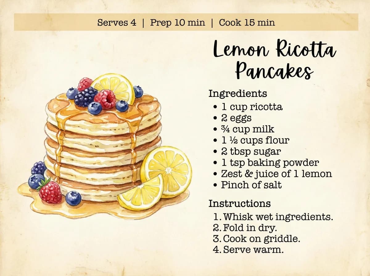 Lemon ricotta recipe card