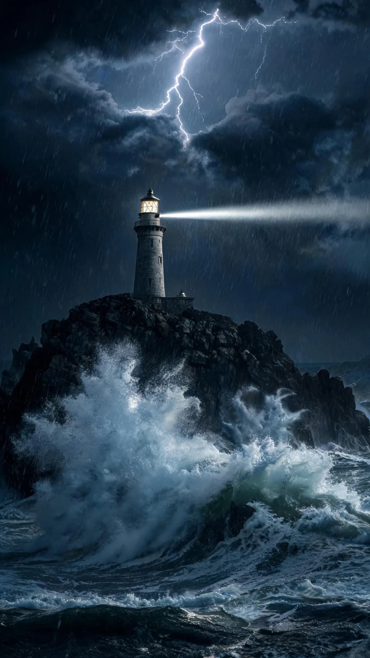 Lighthouse in a storm