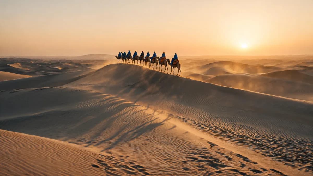 Caravan crossing the dunes