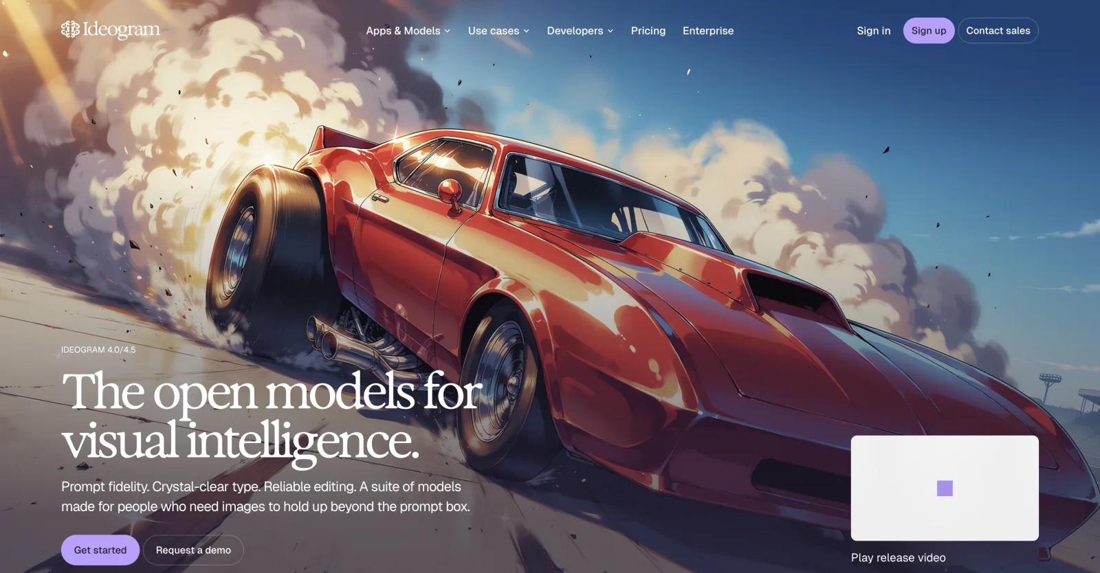 Screenshot of Ideogram's homepage